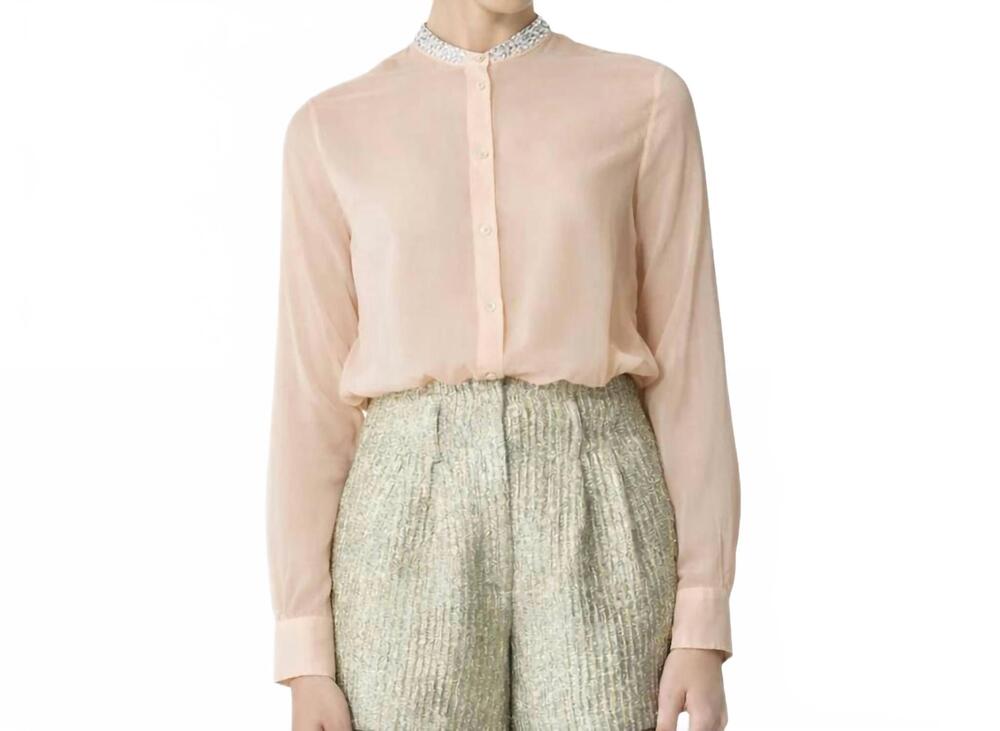 NEW FORTE FORTE cristal voile shirt in peach